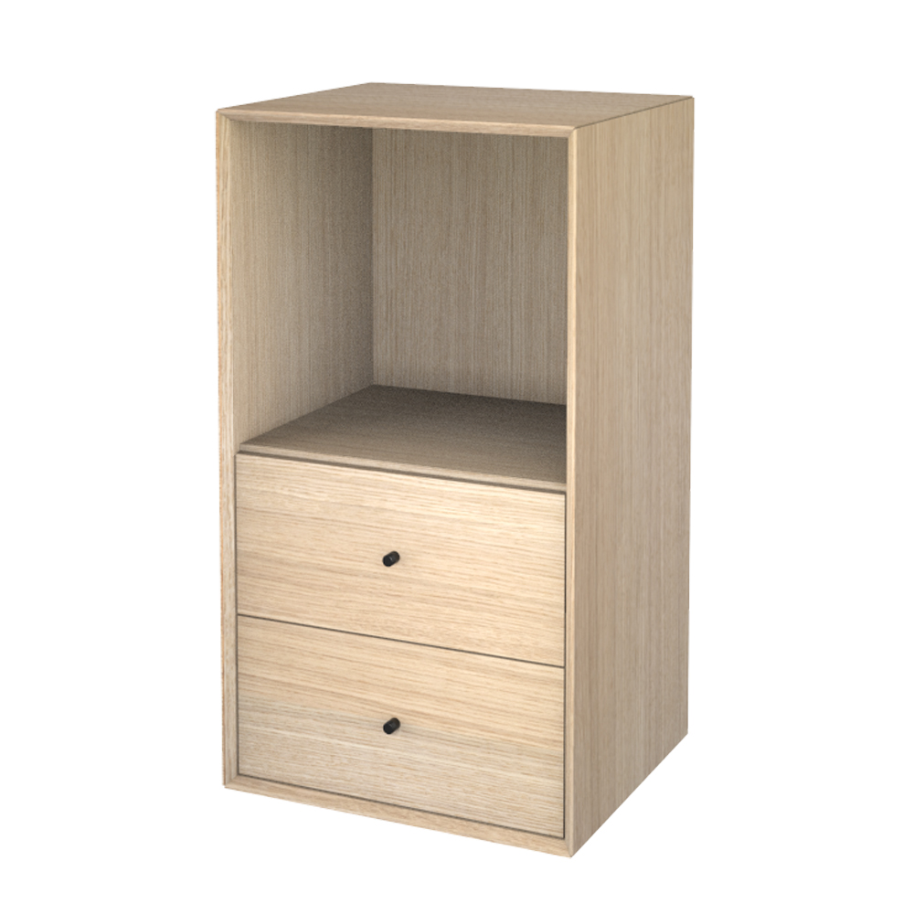Se The Wood Box 71 Hvidolieret eg med 2 skuffer nederst hos Storage And Shelves