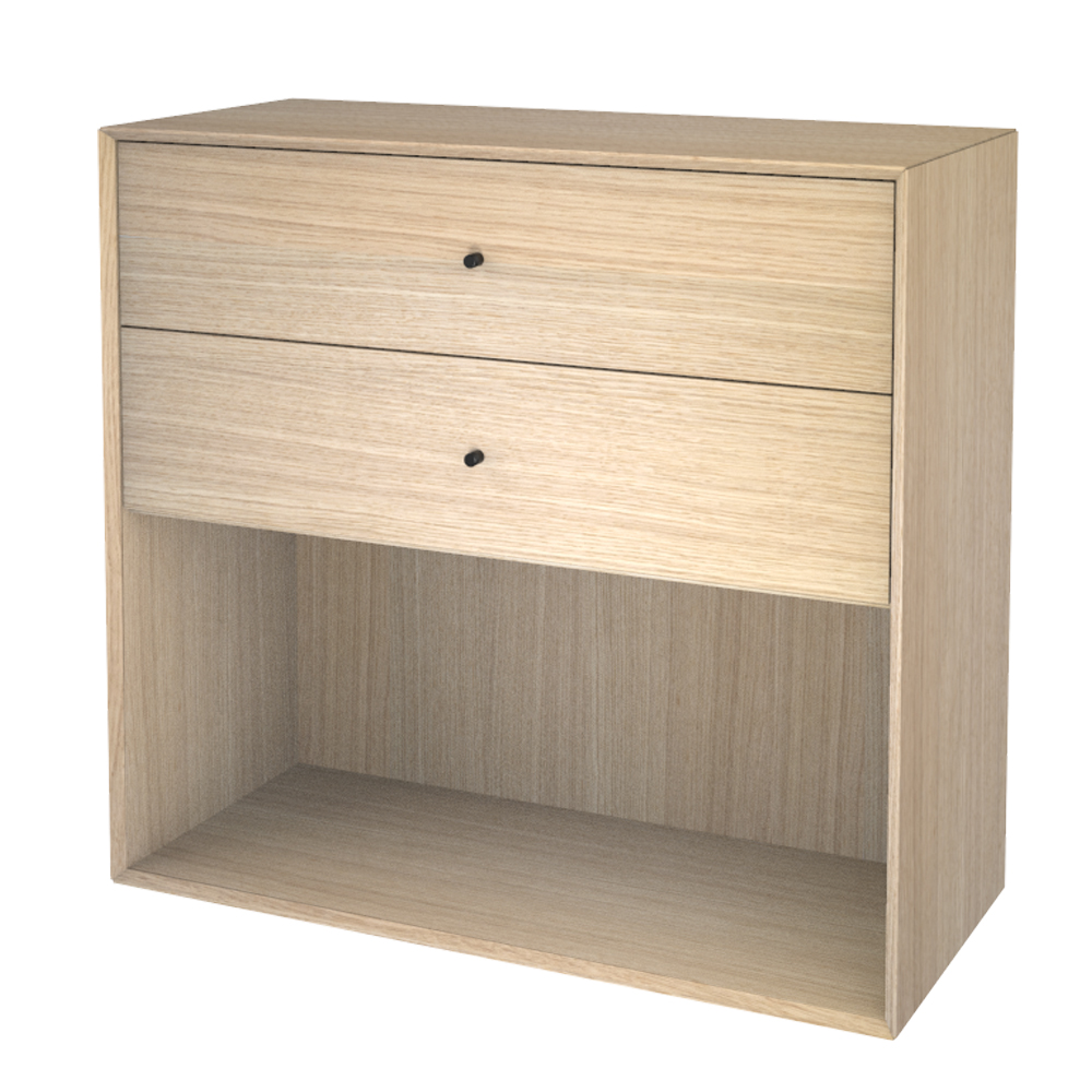 Se The Wood Box 71 Hvidolieret eg med 2 skuffer hos Storage And Shelves