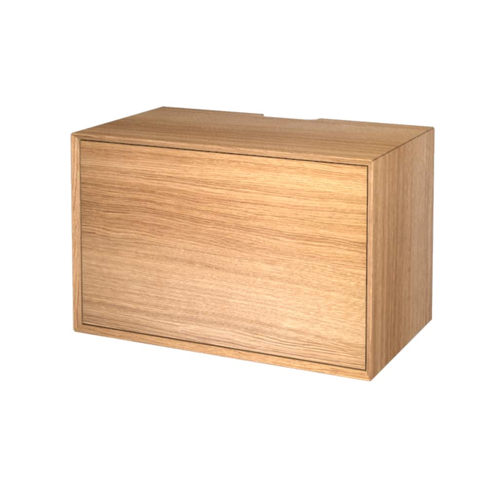 The Wood Box HiFi med grebsfri låge - Grafit